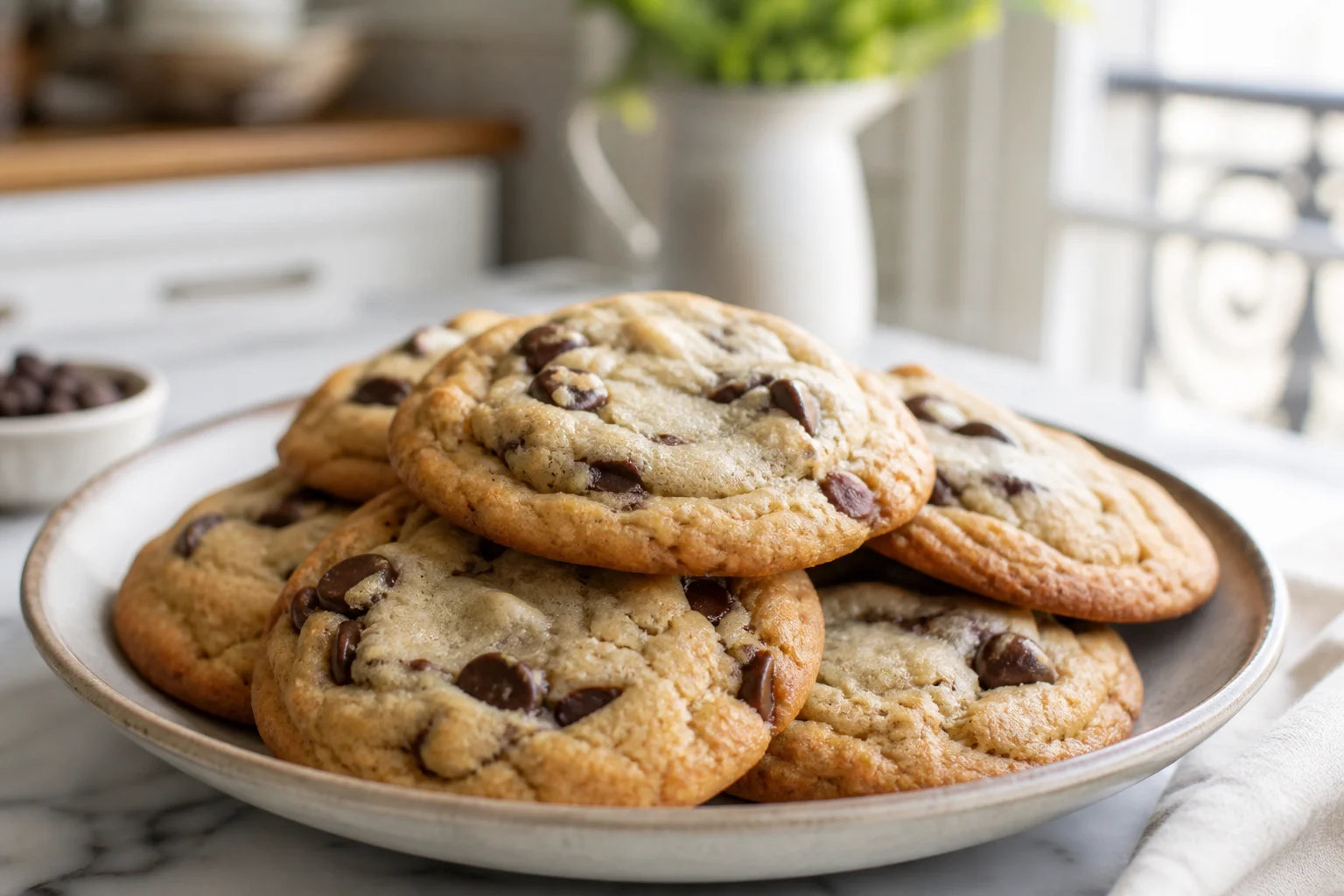 Cookies dorés présentés de trois quarts