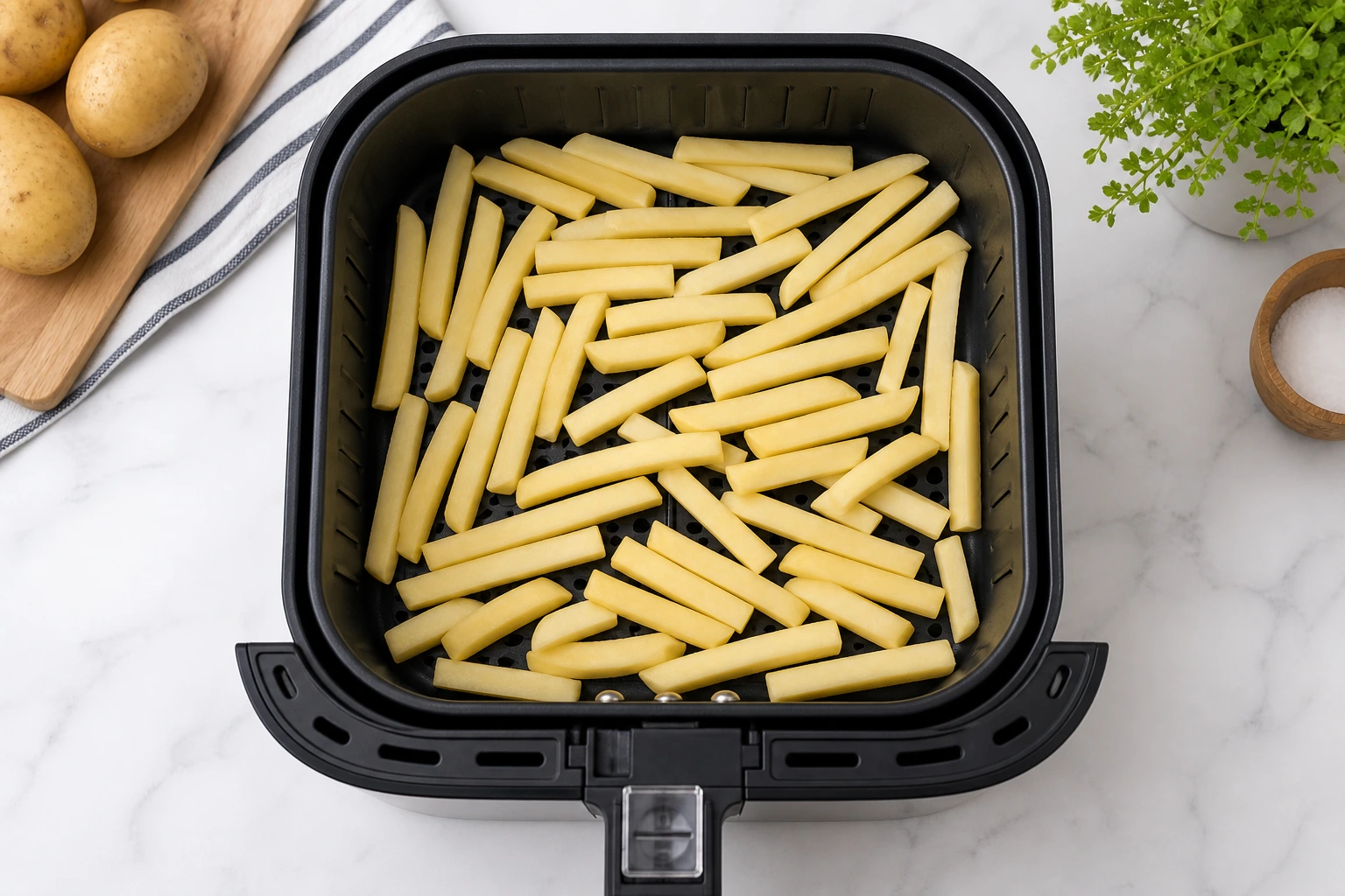 Frites dans le panier Air Fryer