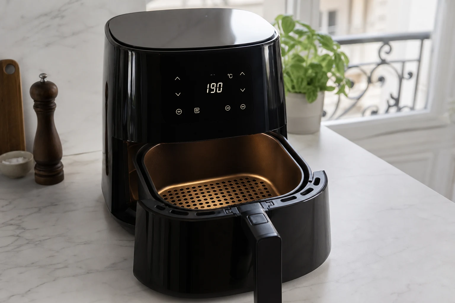 Préchauffage de l'Air Fryer à 190 °C