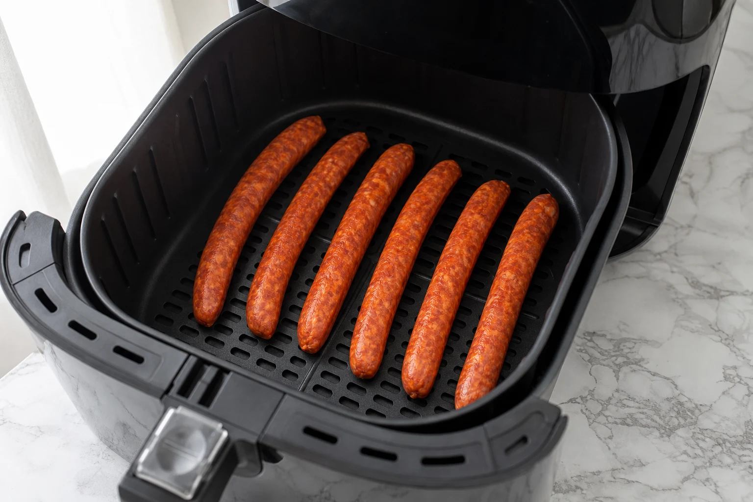 Merguez disposées en une seule couche