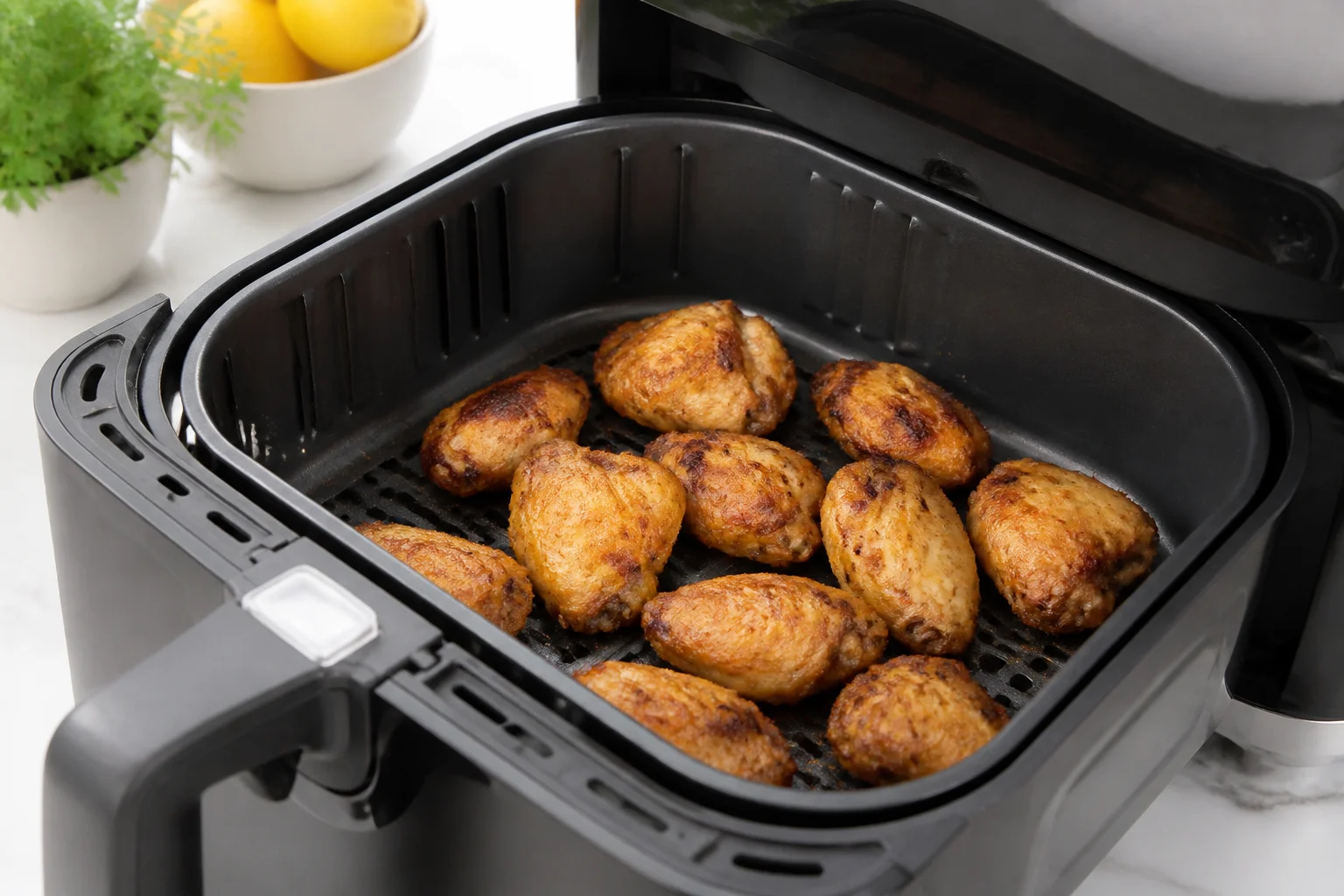 Cuisses de poulet en cuisson dans l'Air Fryer