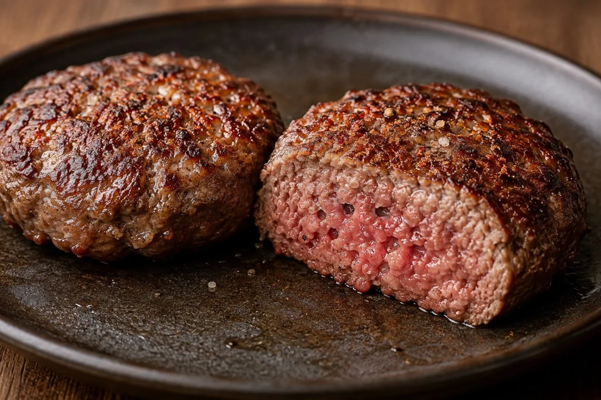 Steak haché grillé